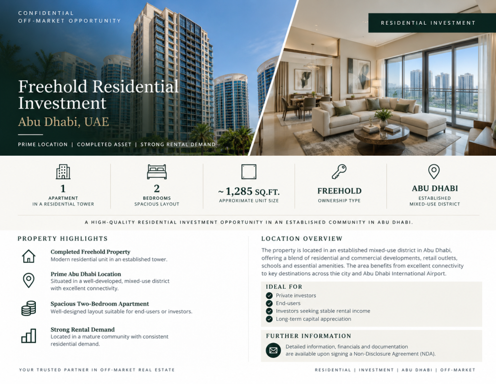 Freehold Residential Apartment – Abu Dhabi
